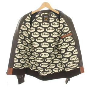 Schott ラムレザージャケット L ブラウン 3181030
