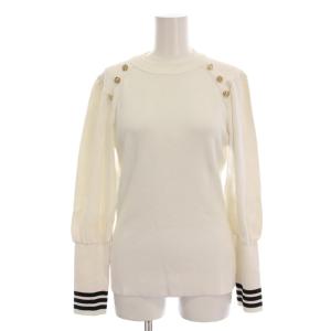 JULIET SHOULDER TOP ジュリエットショルダートップ ニット カットソー 長袖 38 白