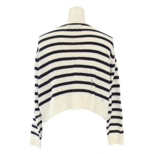SEVEN TEN by MIHO KAWAHITO マリンパーツカーディガン ニット 七分袖 ボーダー S 紺 ネイビー 白 ホワイト 8A201 /TK