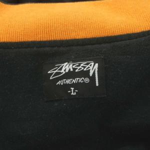 STUSSY ブルゾン MA-1 ナイロンジャケット ジップアップ ロゴプリント L 黒 ブラック /KU