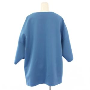 ADORE 24SS オーバルカットワークブラウス 五分袖 38 青 ブルー 5314110509 /TK H