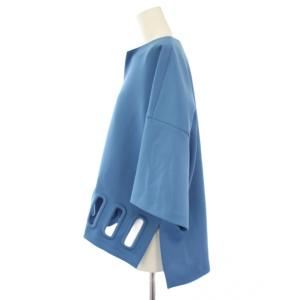 ADORE 24SS オーバルカットワークブラウス 五分袖 38 青 ブルー 5314110509 /TK H