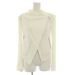 ベルトクロップドジャケット ラムレザー 0 ホワイト 16-5104220