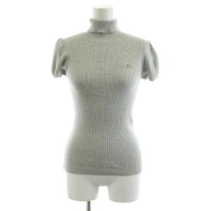 ニット カットソー 半袖 タートルネック シルク混 38 グレー /AN54 MA