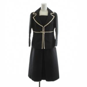 セットアップ ジャケット ワンピース ノースリーブ ミモレ ロング 38 黒 ブラック /AN62 MA