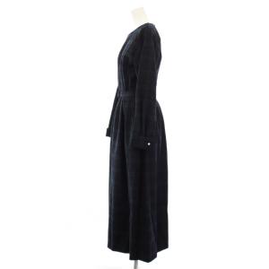 MARGARET HOWELL ワンピース 長袖 ロング チェック柄 ベルト 2 緑 ネイビー /TK H