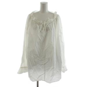 シャツ ブラウス 長袖 フリル 白 ホワイト /AN46 MA