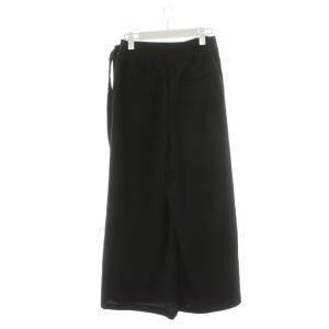 SLOBE IENA ラップジャージパンツ ワイドパンツ 38 黒 ブラック 25030912605030 /AN29 MA