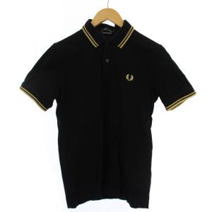 ポロシャツ 半袖 ロゴ刺繍 英国製 38 黒 M12/157/635/407 /BM MA