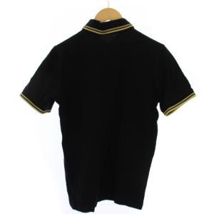 FRED PERRY ポロシャツ 半袖 ロゴ刺繍 英国製 38 黒 M12/157/635/407 /BM MA
