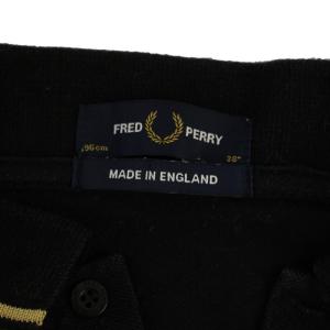FRED PERRY ポロシャツ 半袖 ロゴ刺繍 英国製 38 黒 M12/157/635/407 /BM MA