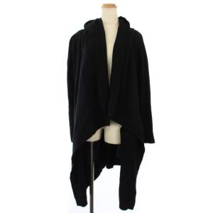 ニット カーディガン 長袖 ロング フード カシミヤ 38 黒 /BM MA