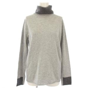 スコットランドカシミヤ タートルネックプルオーバー ニット セーター 長袖 F グレー 23-02-34-02311