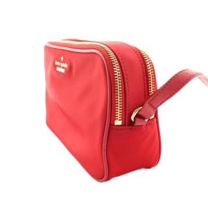 kate spade new york ショルダーバッグ スクエア ロゴ ナイロン 赤 レッド PXRU5387 /KU MA