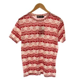 Tシャツ M 赤 レッド 白 ホワイト 総柄 半袖 クルーネック 0492CT03 /AN62 MA