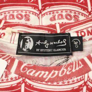 ANDY WARHOL by HYSTERIC GLAMOUR Tシャツ M 赤 レッド 白 ホワイト 総柄 半袖 クルーネック 0492CT03 /AN62 MA