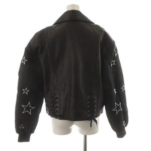 CONVERSE ライダースジャケット ダブル 上着 M 黒 ブラック 星柄 長袖 /AN68 MA