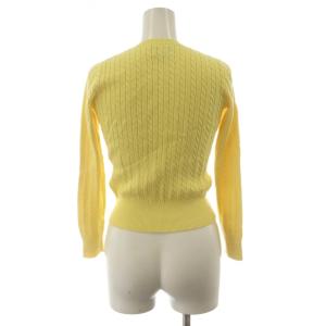 POLO RALPH LAUREN ニットカーディガン ケーブル編み ロゴ M 黄 イエロー /AN16 MA