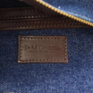 J&M DAVIDSON ハンドバッグ トートバッグ デニム地 レザー 紺 ネイビー 茶 ブラウン /AN26 MA