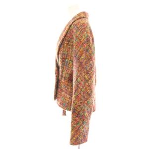 MISSONI ショールカラージャケット ウール 茶 ブラウン オレンジ ツイード ダブルブレスト /HN MA