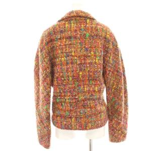 MISSONI ショールカラージャケット ウール 茶 ブラウン オレンジ ツイード ダブルブレスト /HN MA