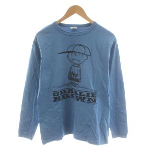 × PEANUT チャーリーブラウン Tシャツ カットソー 長袖 M 水色 ライトブルー /AN77 MA
