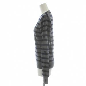 COMME des GARCONS ニット カットソー 長袖 ボーダー ウール S グレー 紺 ネイビー W18N008 /AN68 MA