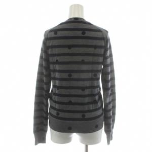 COMME des GARCONS ニット カットソー 長袖 ボーダー ウール S グレー 紺 ネイビー W18N008 /AN68 MA