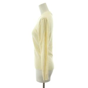 courreges 70s ヴィンテージ リブニット カットソー 長袖 ロゴ コットン フランス製 M アイボリー I8802