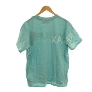 1PIU1UGUALE3 RELAX Tシャツ カットソー L 水色 ライトブルー 半袖 文字プリント 無地 /LP MA