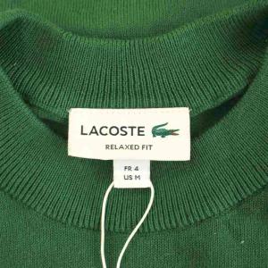 LACOSTE ニット セーター 4 緑 グリーン 半袖 ラウンドネック ロゴ刺繍 /LP MA