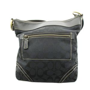 COACH シグネチャー ショルダーバッグ キャンバス レザー 黒 ブラック /AN8 MA