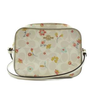 カメラバッグ ショルダーバッグ 花柄 レザー 白 ホワイト /AN3 MA