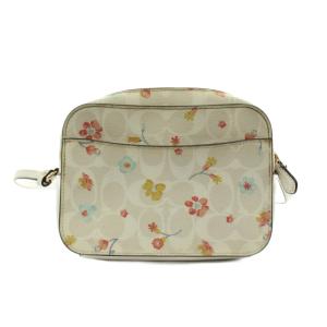 COACH カメラバッグ ショルダーバッグ 花柄 レザー 白 ホワイト /AN3 MA