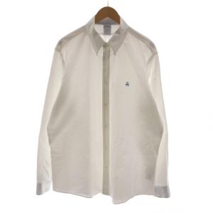 ワイシャツ カジュアルシャツ XL 白 ホワイト 長袖 無地 ボタンダウン /RR MA