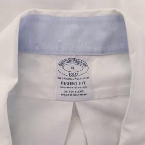 Brooks Brothers ワイシャツ カジュアルシャツ XL 白 ホワイト 長袖 無地 ボタンダウン /RR MA