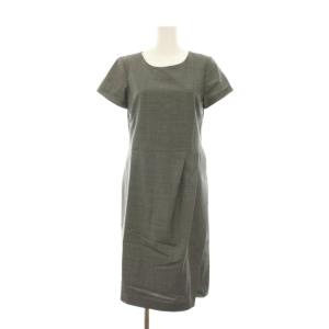 EXECUTIVE ANAHITA ワンピース ひざ丈 半袖 38 グレー /YM H