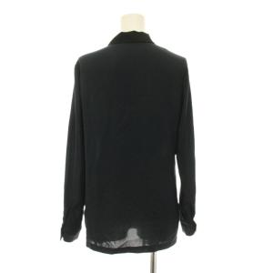 theory luxe ボウタイブラウス プルオーバー 長袖 38 紺 ネイビー /KU MA