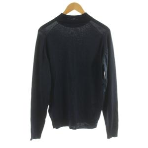JOHN SMEDLEY ニット セーター 長袖 ウール100％ L 紺 ネイビー /KU H