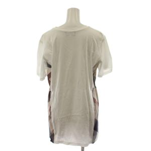 BLUE LABEL CRESTBRIDGE Tシャツ カットソー 半袖 フレア チェック 38 白 ホワイト 55P10-386-02 /AN H