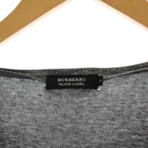 BURBERRY BLACK LABEL Tシャツ カットソー 長袖 ロゴ アーガイル 2 グレー /AN40 MA