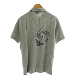 EMPORIO ARMANI ポロシャツ 半袖 ロゴ XL グレー /AN78 MA