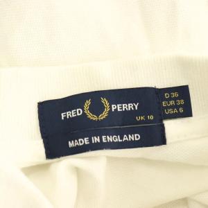 FRED PERRY ポロシャツ ロゴ刺繍 鹿の子 半袖 UK10 白 /HS MA