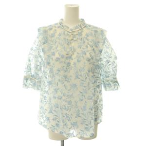 Lily Brown LilyBrown 刺繍チャイナブラウス スカート セットアップ シアー プルオーバー マーメイド ロング F ブルー ベージュ
