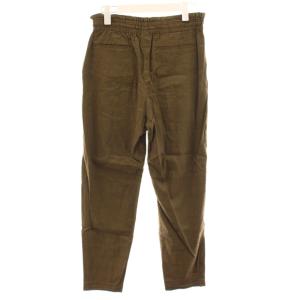 theory luxe パンツ 麻 リネン 38 カーキ ウエストゴム ドローストリング サイドポケット /AN H