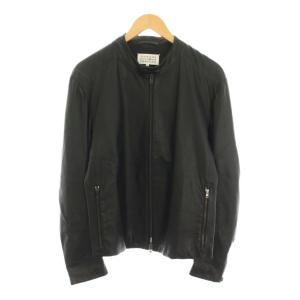 13AW シングル ライダースジャケット 50 ブラック