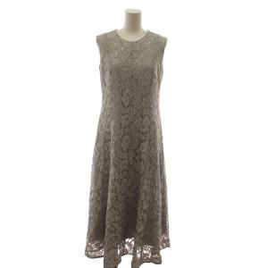 ワンピース ロング ノースリーブ レース 36 グレー /AN MA