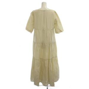 MAX MARA WEEKEND LINE ワンピース 麻 40 アイボリー Vネック 半袖 ティアード 522614196 /JP H