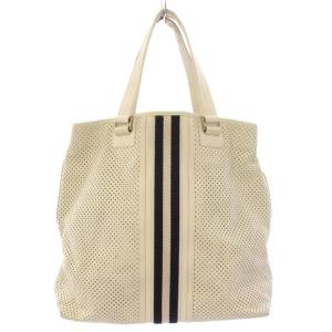 トートバッグ レザー パンチング ライン 白 アイボリー 紺 ネイビー /TK MA
