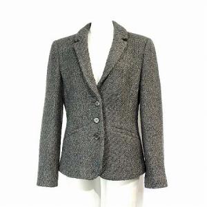 ジャケット テーラード ウール混 3B グレー 42 